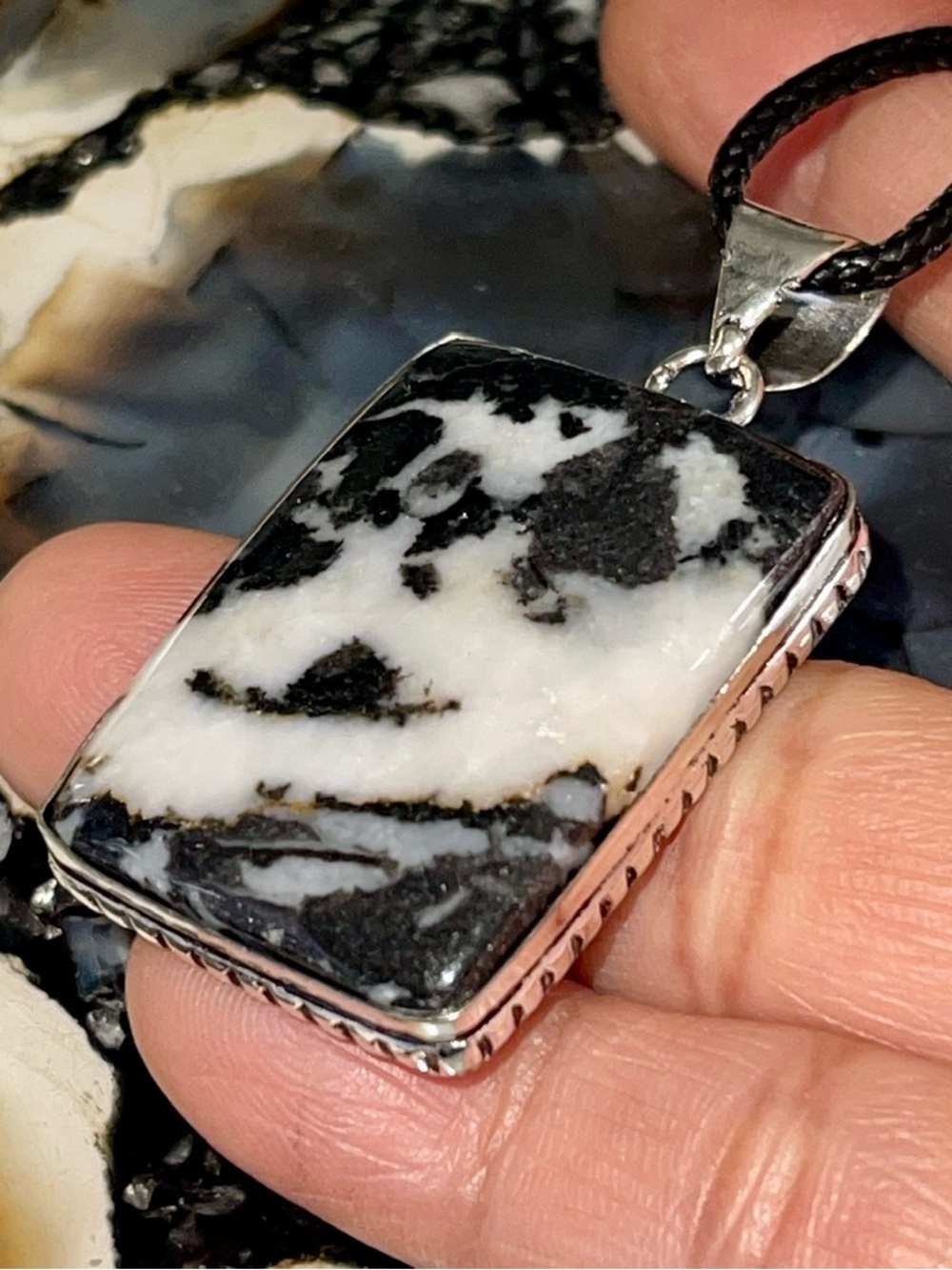 Dainty White Buffalo Turquoise Pendant 1 7/8”
